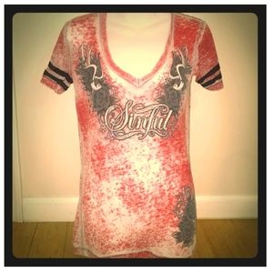 Sinful Pink Burnout Graphic Shirt